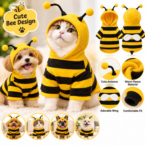Cute bee dog hoodie - bee,