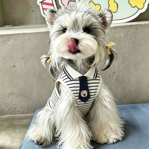 Cute striped dog sleeveless - cute,
