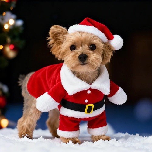 Cute dog santa claus - dog,