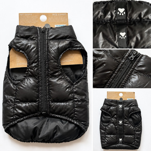 Cute puffer jacket black pet - black,